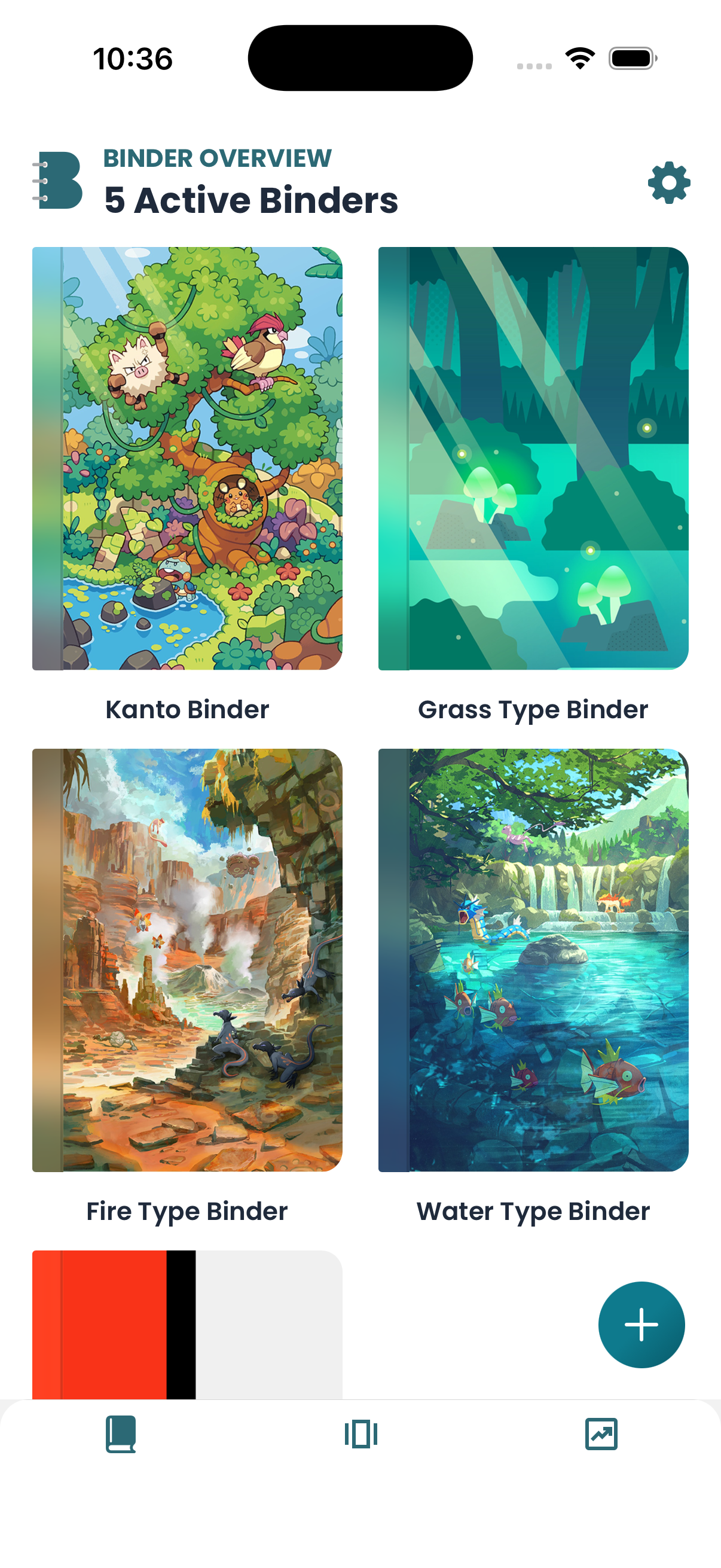 Bindr List screen
